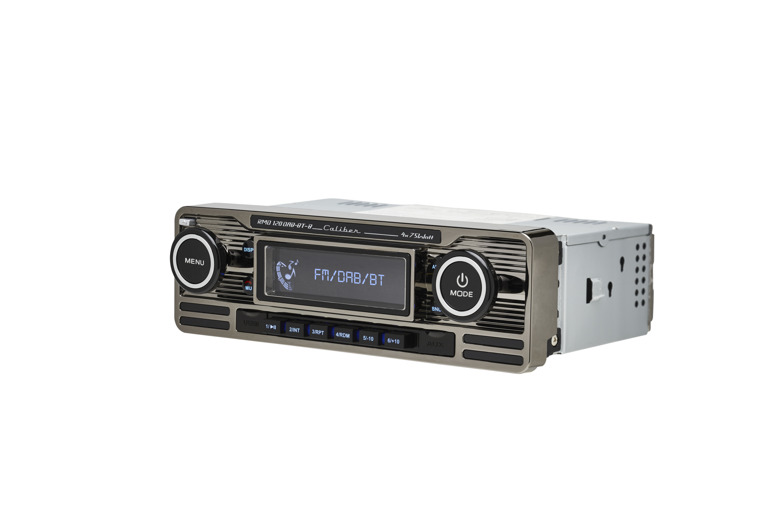 heden Inactief bedenken Autoradio met DAB+ - USB - Bluetooth® technologie 4x75Watt - Retro look  Zwart chrome (RMD120DAB-BT-B) | Caliber