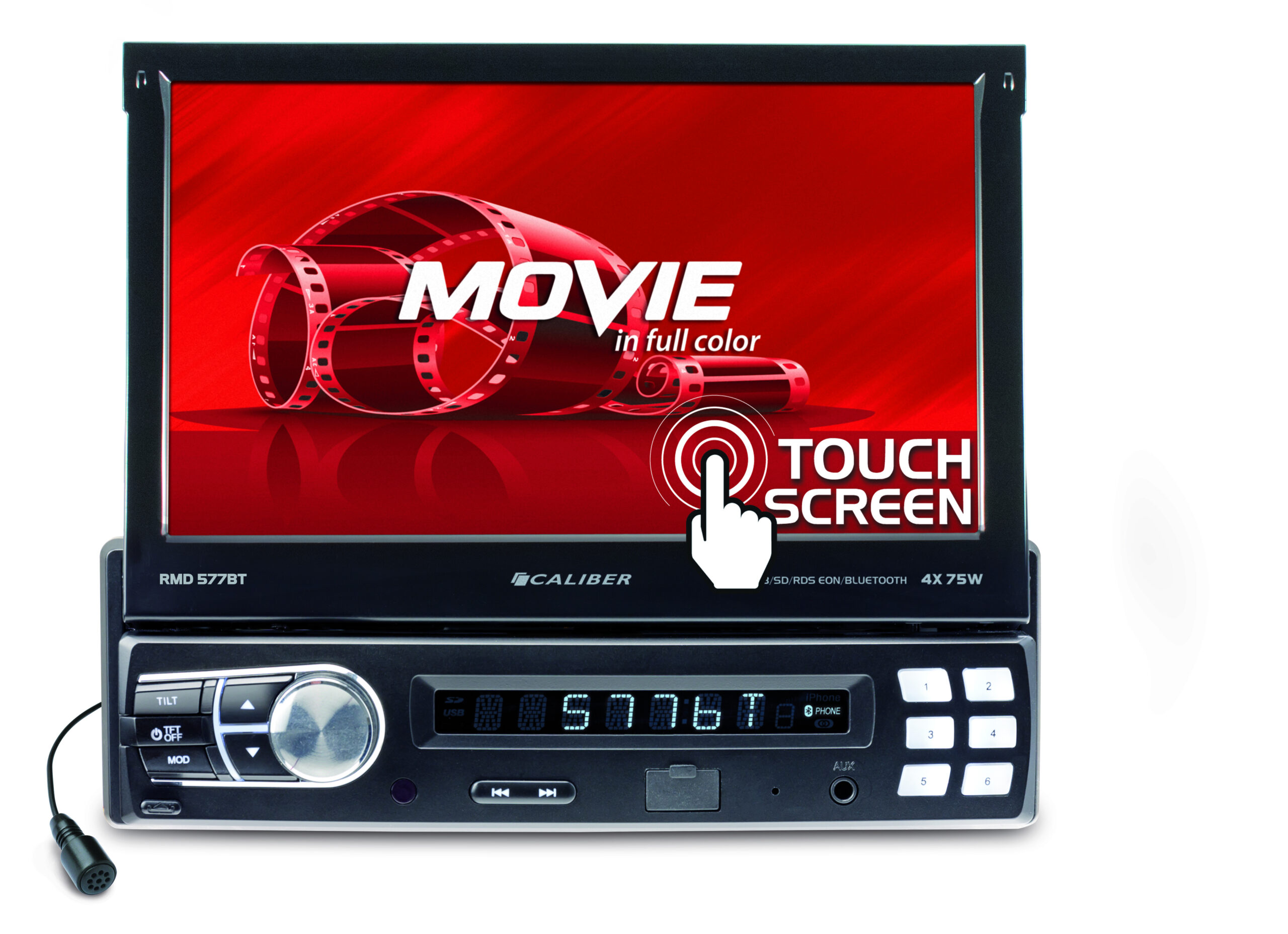 Autoradio met Bluetooth en Klapscherm - 1 DIN - FM (RMD577BT)