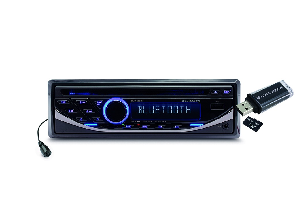 met Bluetooth, FM, CD Speler en USB Watt Speaker Uitgang - Inclusief Microfoon (RCD123BT) | Caliber