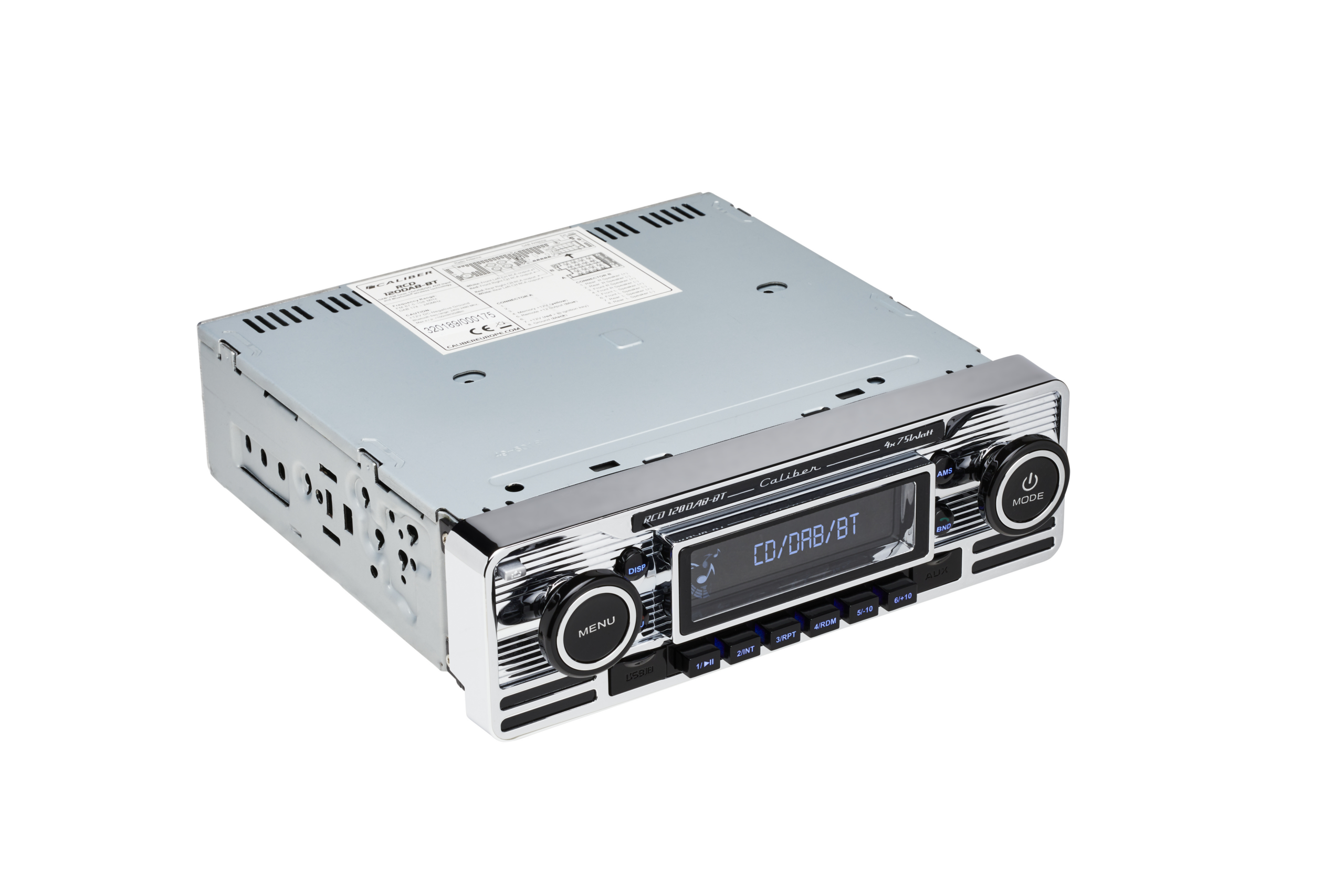 doorgaan met smeren heel veel Autoradio met Bluetooth, CD Speler, DAB+ en FM Radio - USB - 1 DIN - Retro Chroom Design (RCD120DAB-BT) | Caliber doorgaan met smeren heel veel Autoradio met Bluetooth, CD Speler, DAB+ en FM Radio - USB - 1 DIN - Retro Chroom Design (RCD120DAB-BT) | Caliber