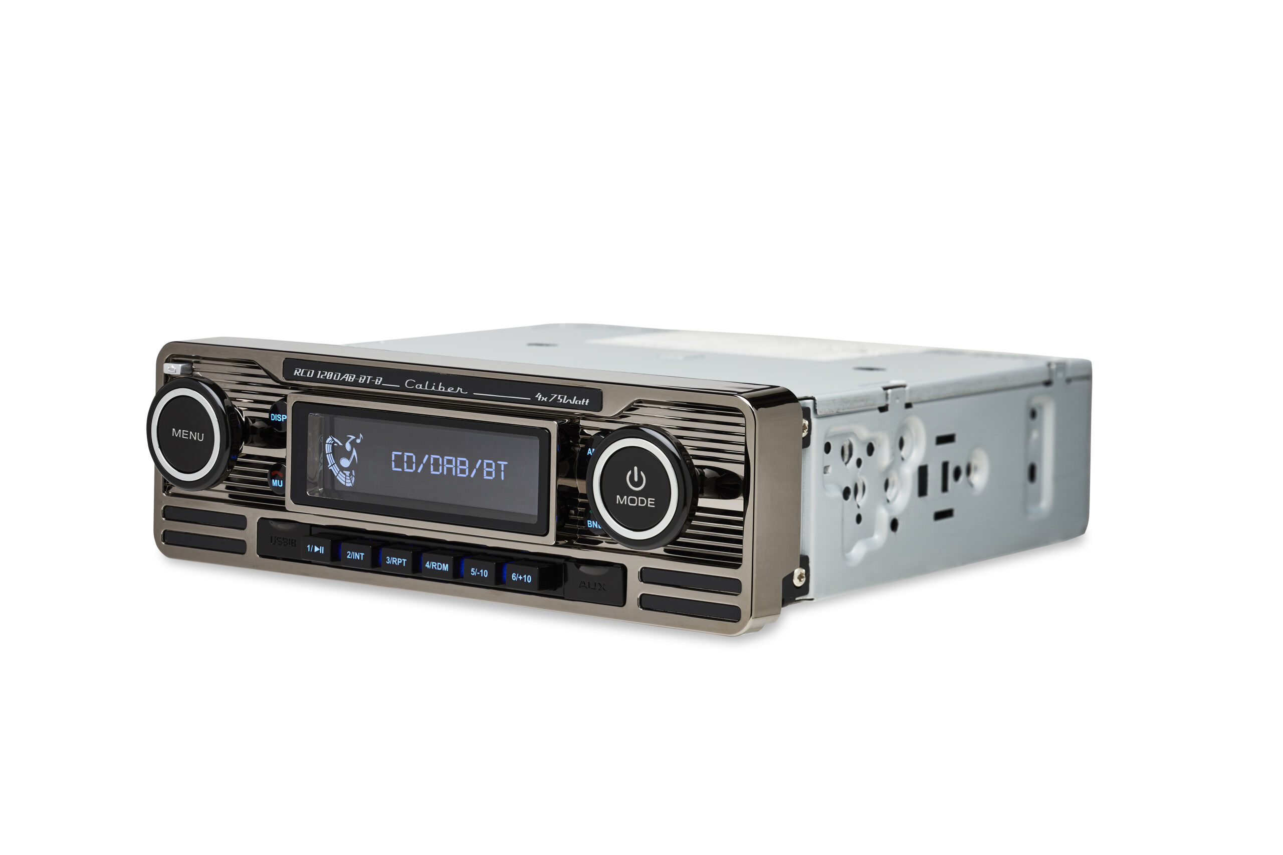 Steil Ontkennen Woestijn Autoradio met Bluetooth, CD Speler, DAB+ en FM Radio - USB - 1 DIN - Retro Zwart Chroom Design (RCD120DAB-BT-B) | Caliber Steil Ontkennen Woestijn Autoradio met Bluetooth, CD Speler, DAB+ en FM Radio - USB - 1 DIN - Retro Zwart Chroom Design (RCD120DAB-BT-B) | Caliber