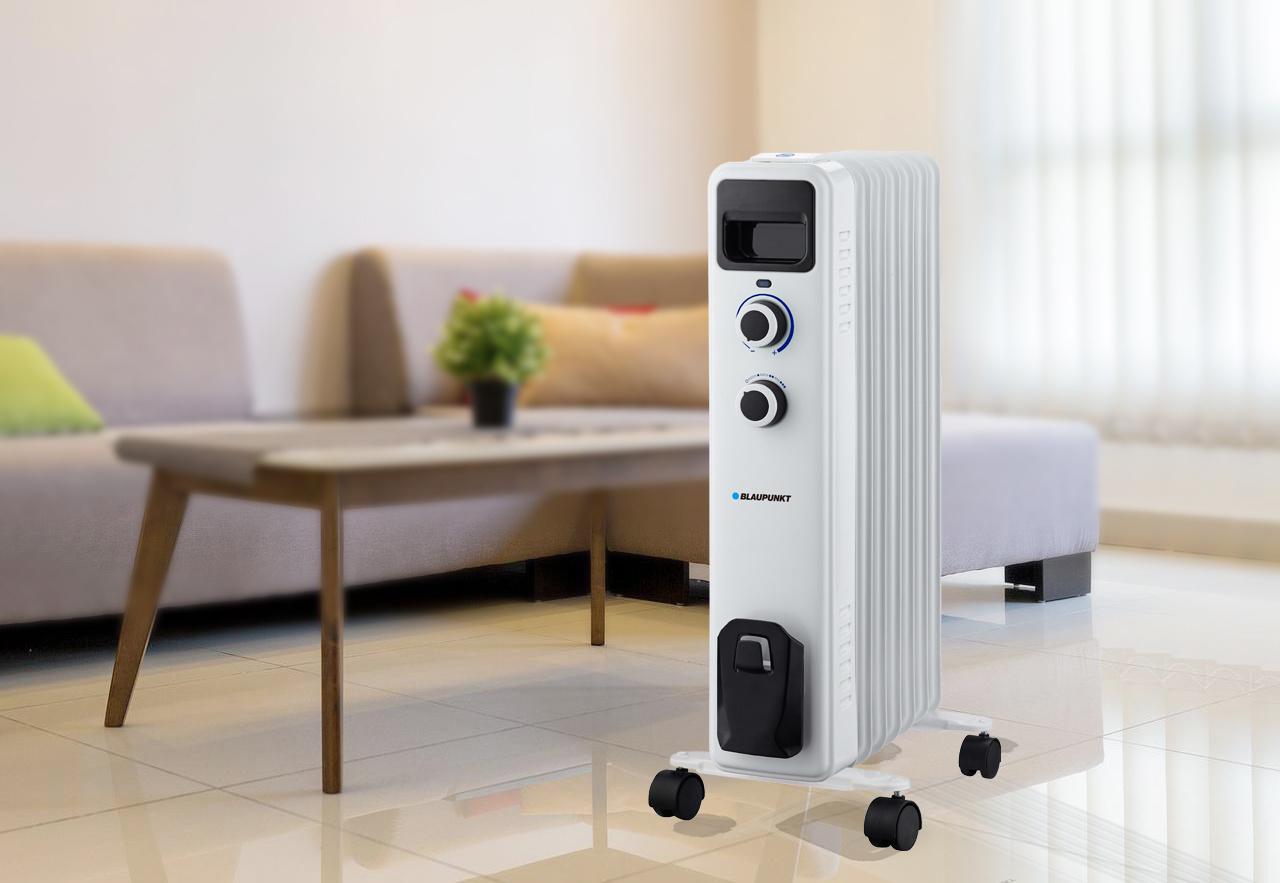 Oliegevulde Radiator Kachel - 1500W Verwarming - Verrijdbaar - met Thermostaat (HOR301) | Caliber