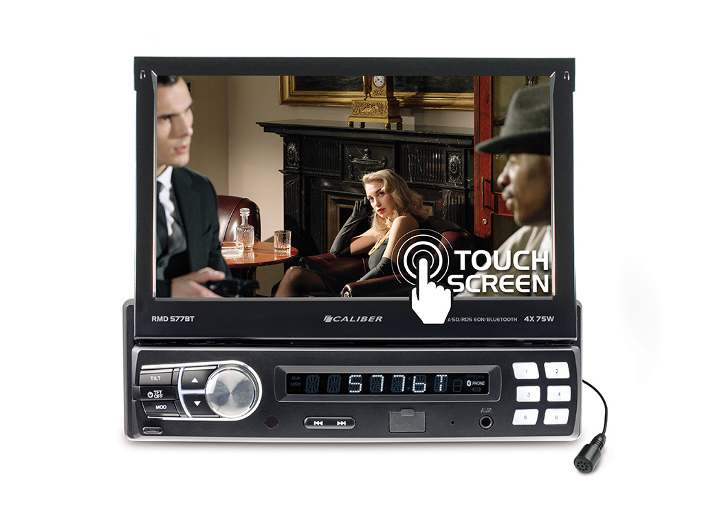 Marxistisch speel piano Doorzichtig Autoradio met Klapscherm Bluetooth en 1 Din - 7 Inch Touchscreen met  Achteruitrijcamera Ingang - 4 x 75 Watt (RMD577BT) | Caliber