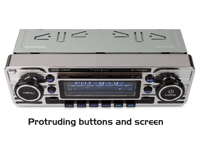 Car radio with Bluetooth - 1 DIN - USB - 18 Property channels - Retro Look  (RMD120BT)