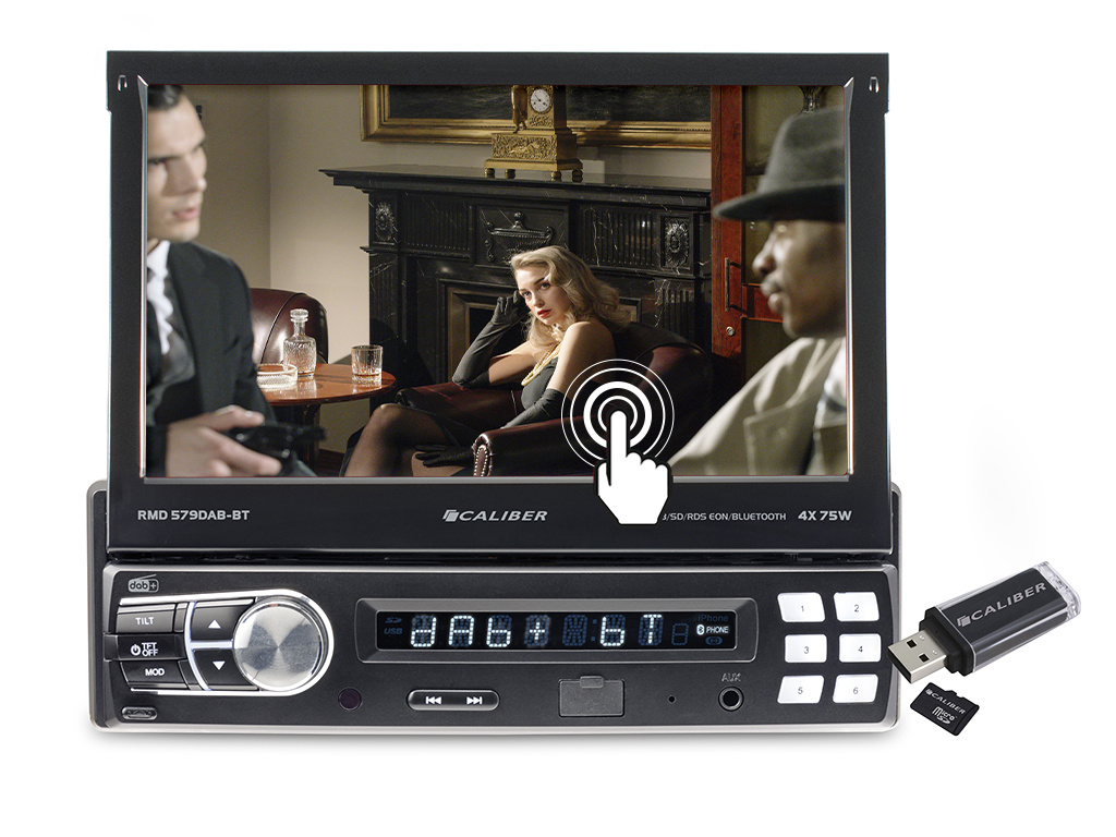 Maand bende fles Autoradio met Bluetooth en Klapscherm - 1 DIN - DAB+ en FM (RMD579DAB-BT) |  Caliber