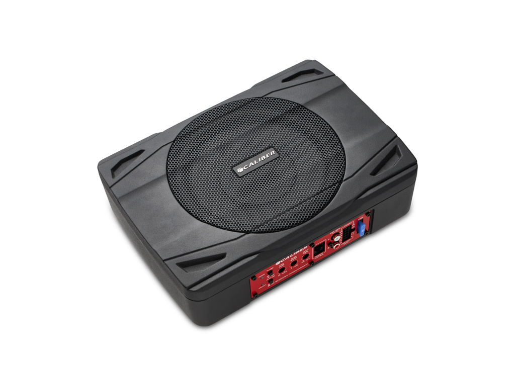 Underseat Auto Subwoofer met Versterker RCA Input Max 500 Watt 100  Watt RMS Inch Woofer (BC121US) Caliber