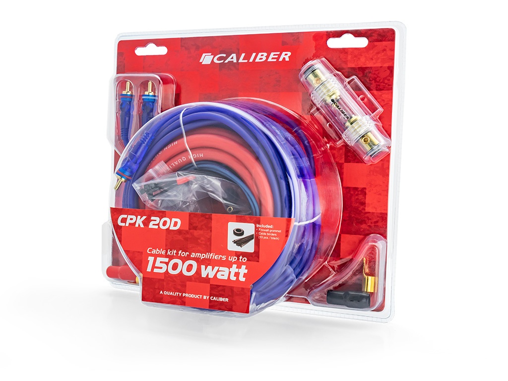 Audio Kabelset Auto Versterker - Kabel 1500 Watt Subwoofer - Set van 4 Kabels - 5 Meter (CPK20D) | Caliber