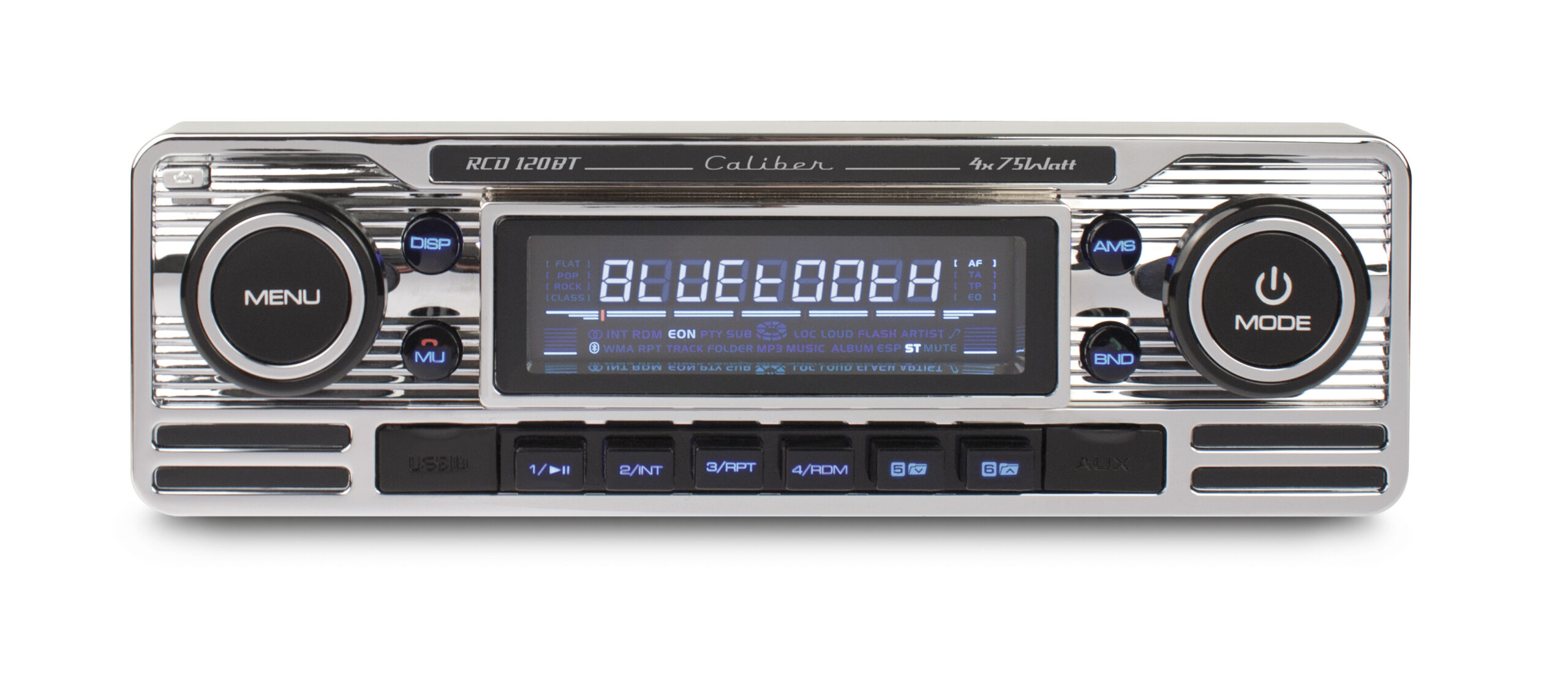 Autoradio met Bluetooth - FM, CD, AUX, SD en USB - 1 DIN - Retro - Radio  voor Oldtimer - Zilver (RCD120BT)