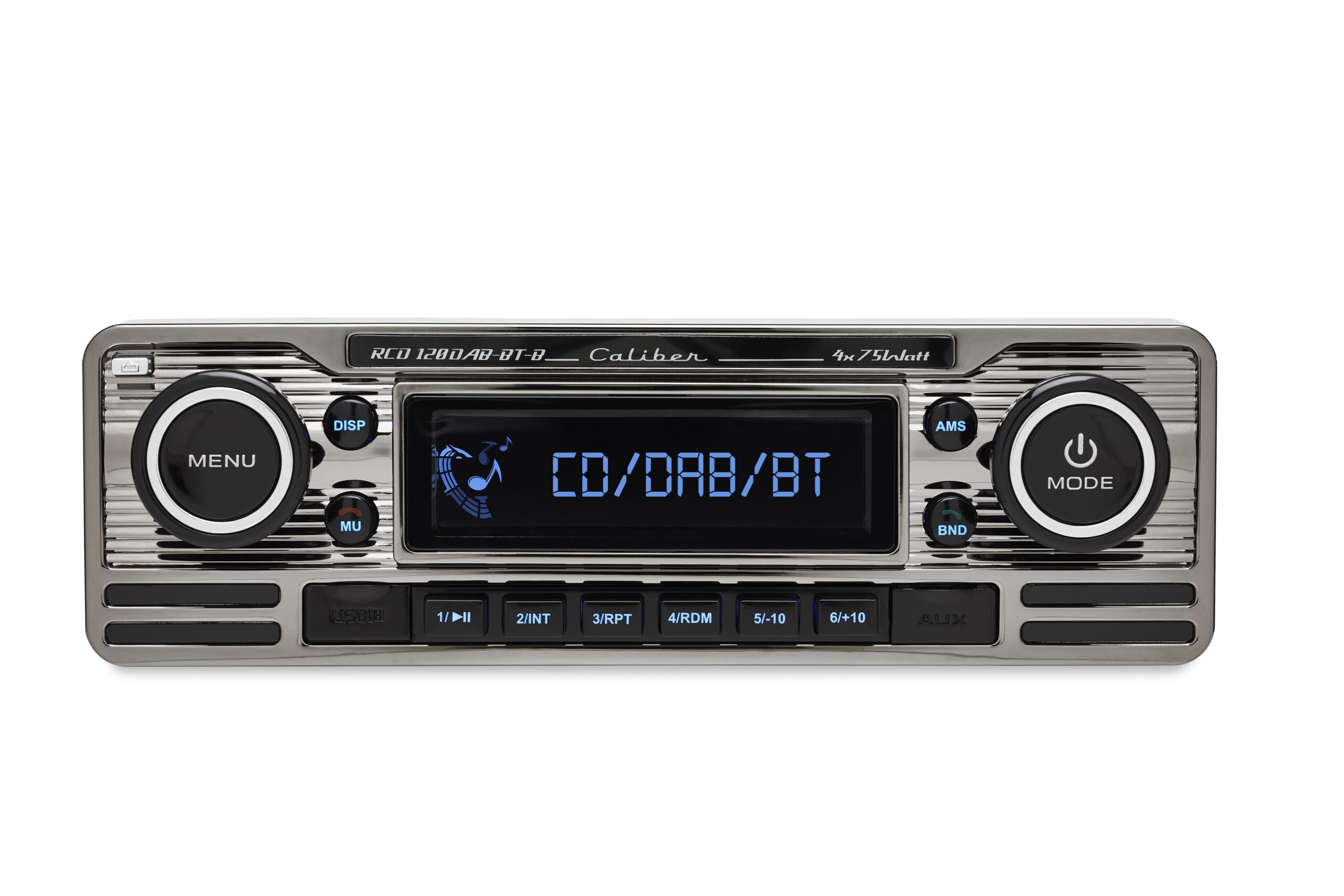 patrouille zitten Oceanië Autoradio met Bluetooth, CD Speler, DAB+ en FM Radio - USB - 1 DIN - Retro Zwart Chroom Design (RCD120DAB-BT-B) | Caliber patrouille zitten Oceanië Autoradio met Bluetooth, CD Speler, DAB+ en FM Radio - USB - 1 DIN - Retro Zwart Chroom Design (RCD120DAB-BT-B) | Caliber