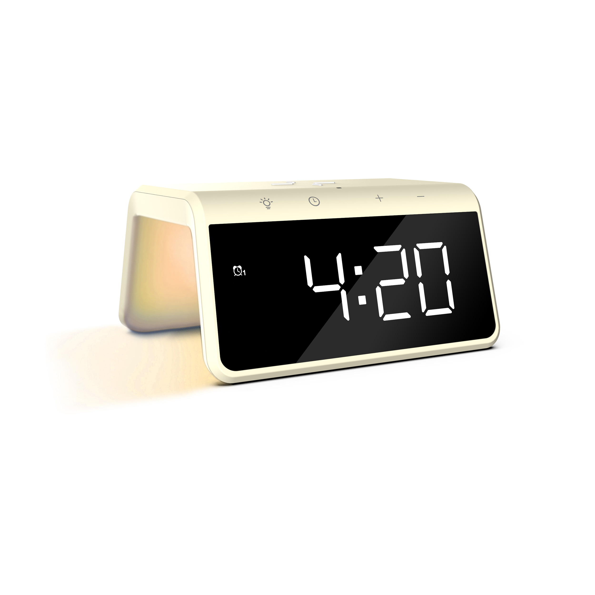 Digitale Wekker - Draadloze Oplader Voor Telefoon - Wake Up Light - Geel (HCG019QI-YE)