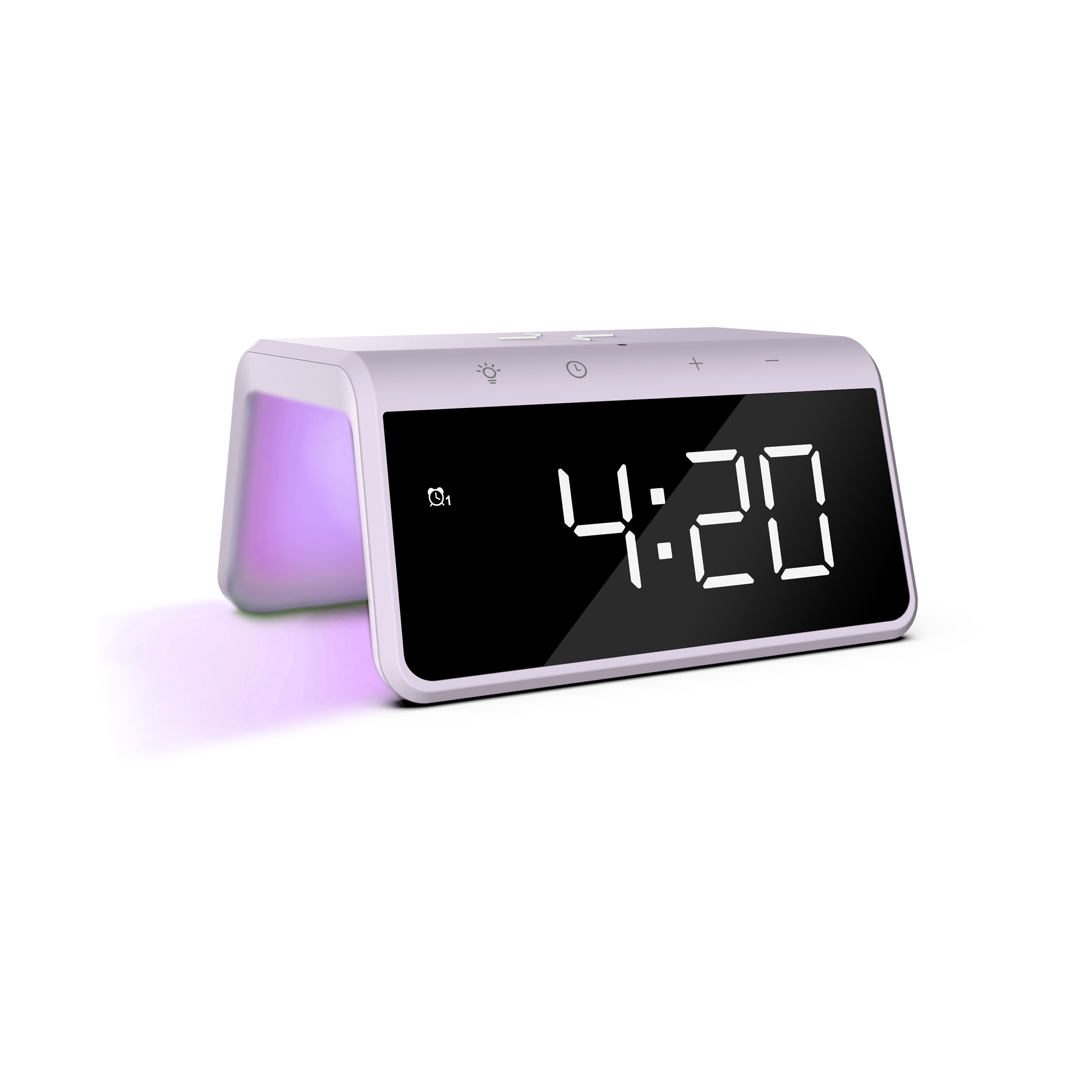 Digitale Wekker - Draadloze Oplader Voor Telefoon - Wake Up Light - Paars (HCG019QI-PU)