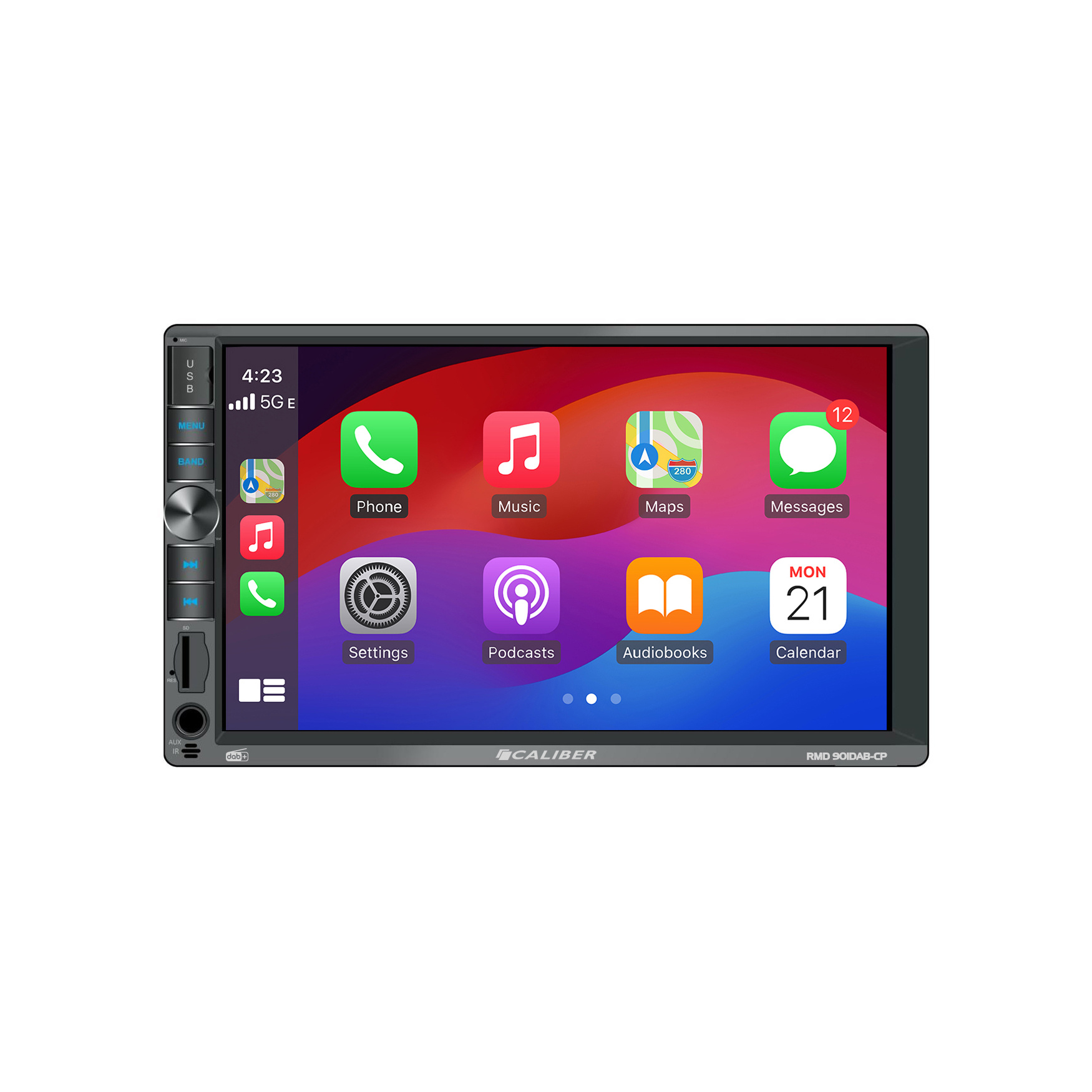 Caliber Car Radio – CarPlay – 2-DIN Car Stereo – With Rear-View Camera ...