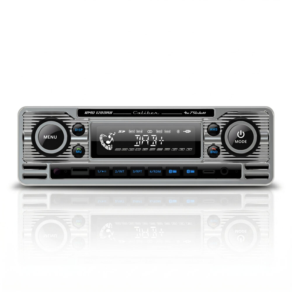 Autoradio met DAB+ - USB - Bluetooth� technologie 4x75Watt - Retro look Chrome (RMD120DAB-BT)
