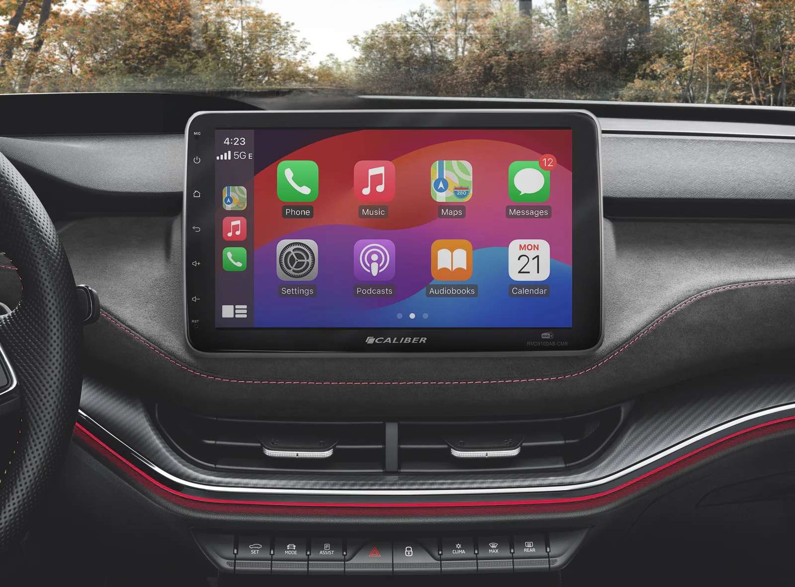Caliber Apple CarPlay multimedia system in a car dashboard