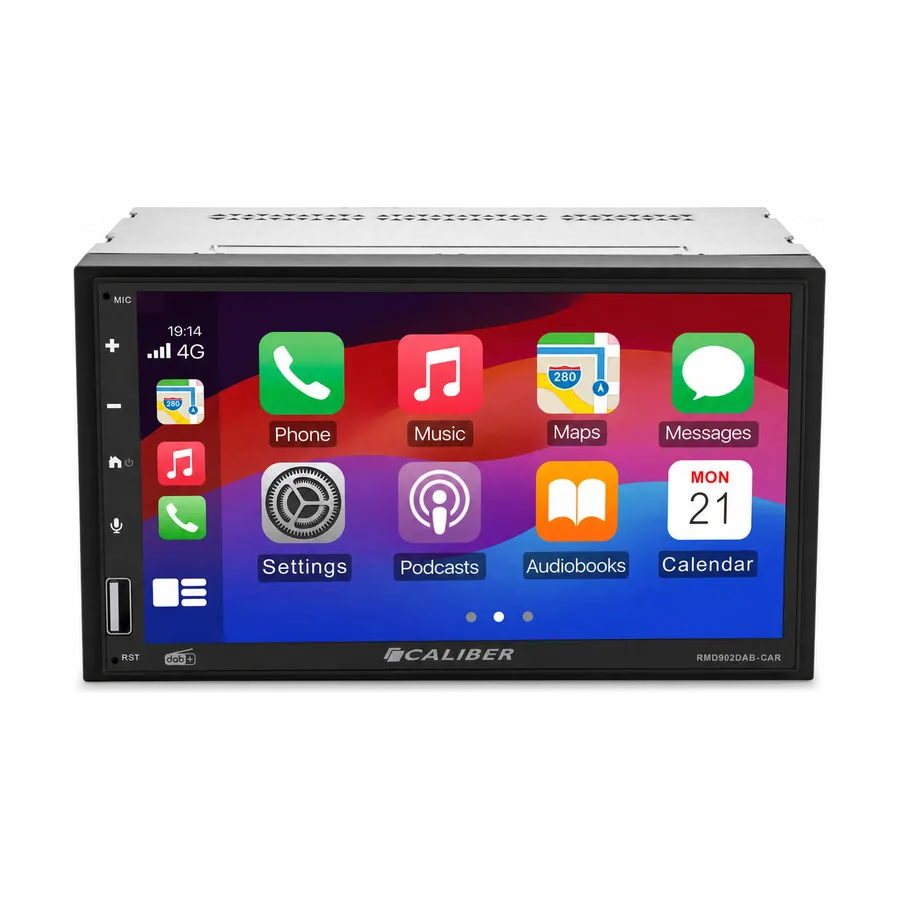 Caliber double-DIN car radio with Apple CarPlay