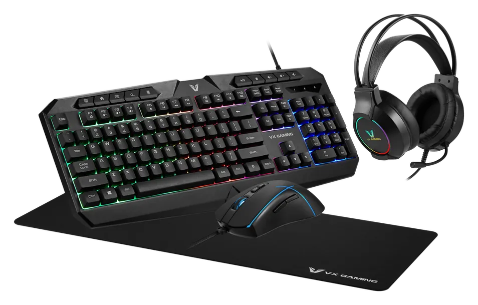Volkano Gaming keyboard, headset, mouse and mouse pad